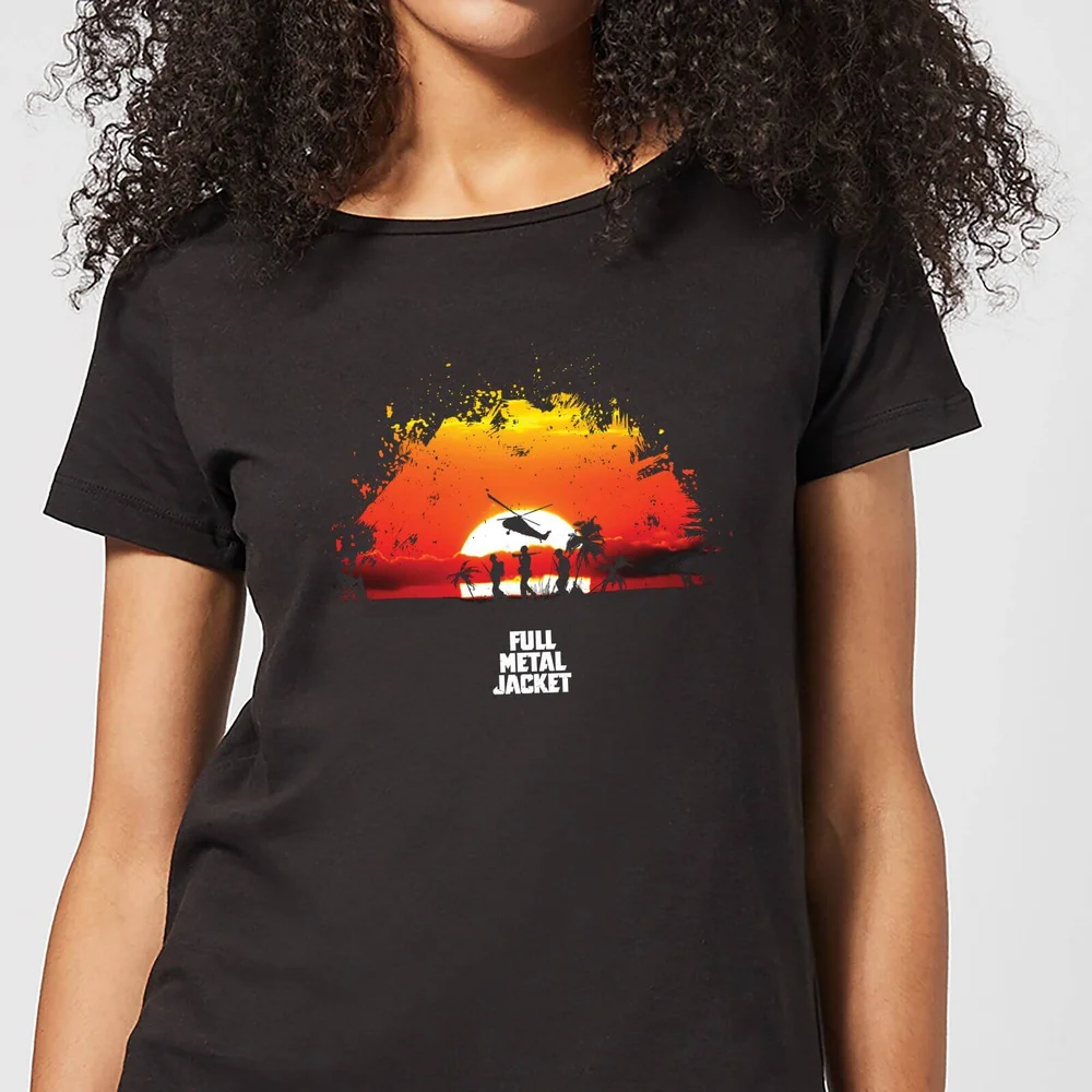 Full Metal Jacket Sunset Distressed Women's T-Shirt - Black - S - Zwart Afbeelding 1