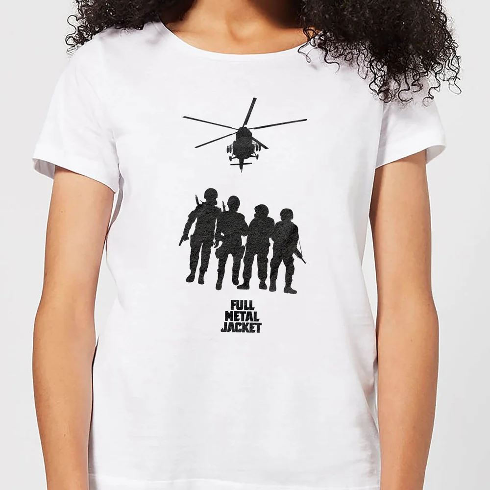 Full Metal Jacket Soliders And Helicopter Women's T-Shirt - White - S - Wit Afbeelding 1