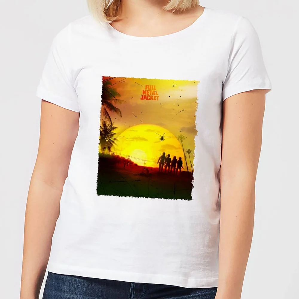 Full Metal Jacket Born To Kill Sunset Women's T-Shirt - White - S - Wit Afbeelding 1