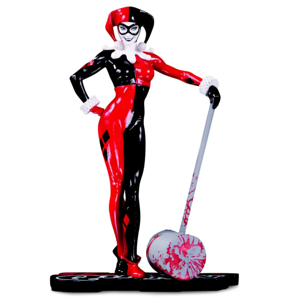 DC Collectibles Harley Quinn Rood Wit En Zwart Beeldje Van Adam Hughes Afbeelding 1