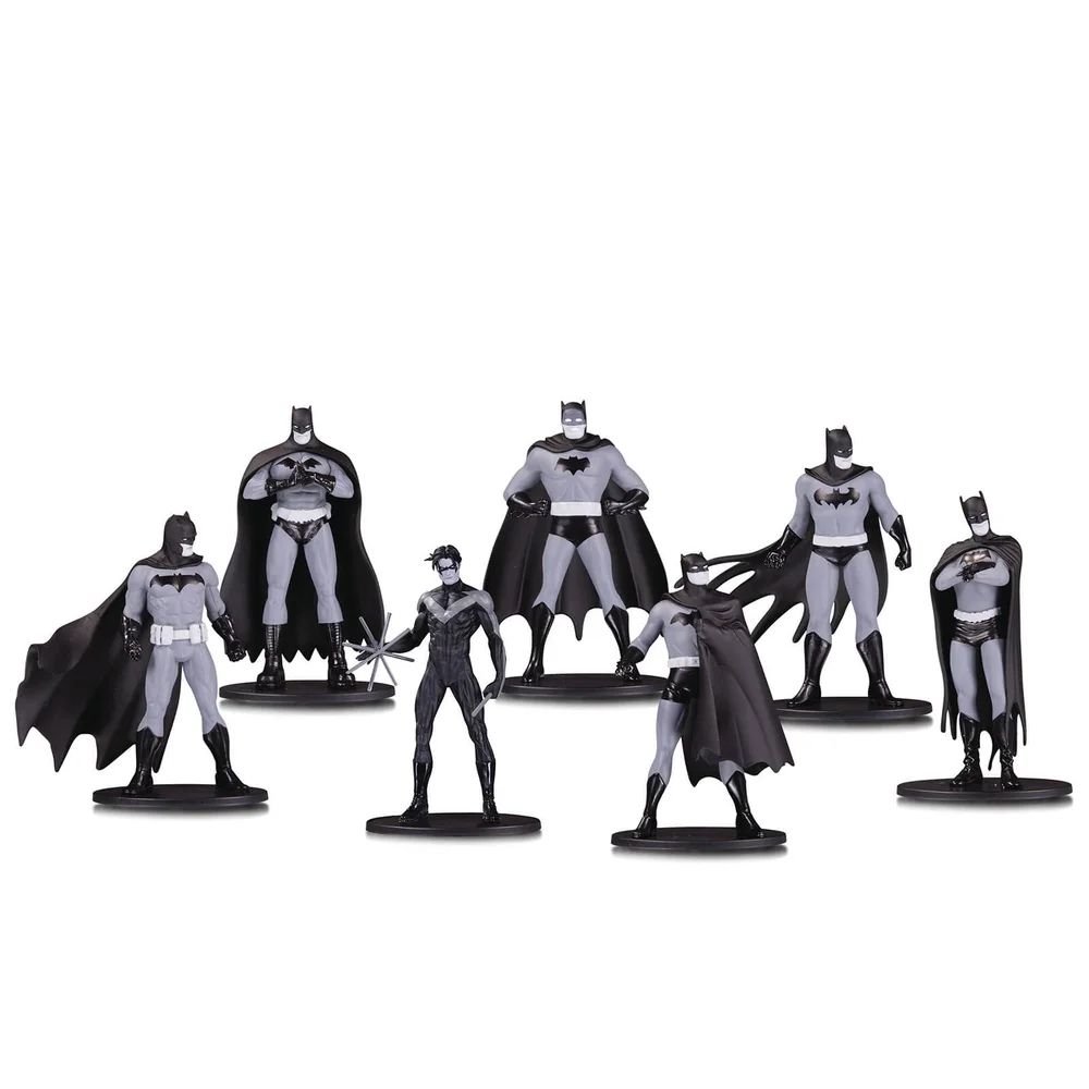 DC Collectibles Batman Black & White Mini PVC Figure 7 Pack Set 1 Afbeelding 1