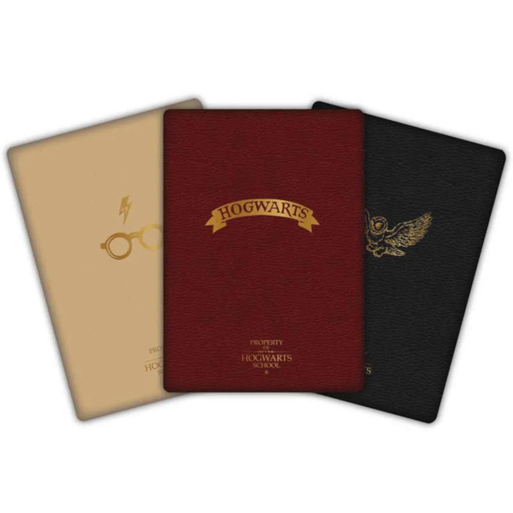 Harry Potter A6 Notebooks 3 Pack (Hogwarts Design) Afbeelding 1