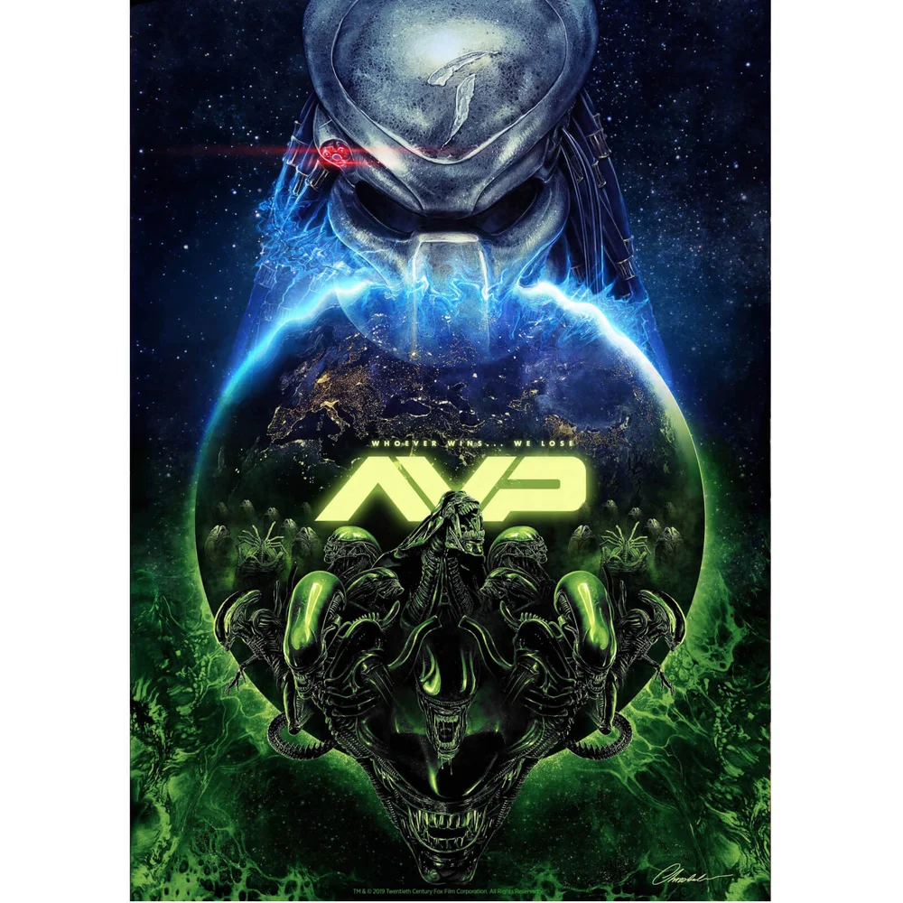 Alien V Predator "15e Jubileum" Giclee door Chris Christodoulou - Zavvi exclusief Afbeelding 1