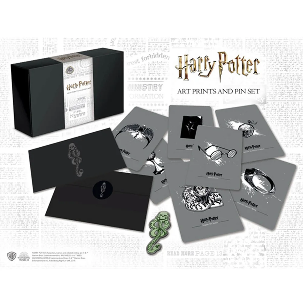 Harry Potter Dark Arts pin badge en art cards set Afbeelding 1