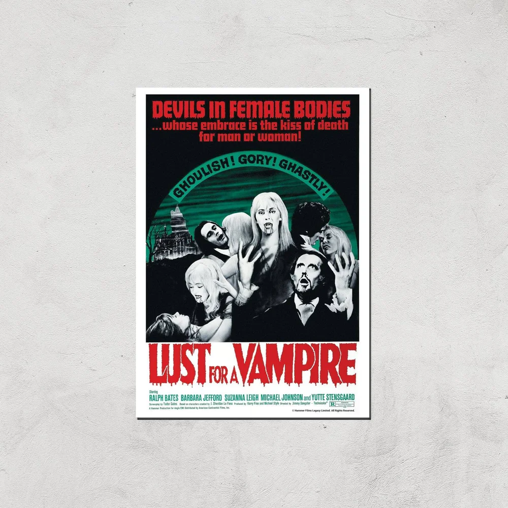 Devils In Female Bodies - Lust For A Vampire Giclee Art Print - A4 - Print Only Afbeelding 1