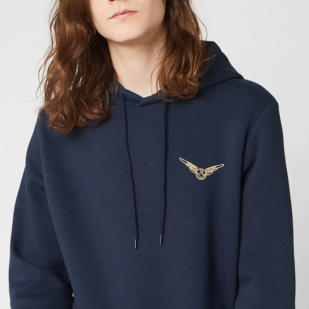 Harry Potter Golden Snitch Unisex Embroidered Hoodie - Navy - S Afbeelding 1