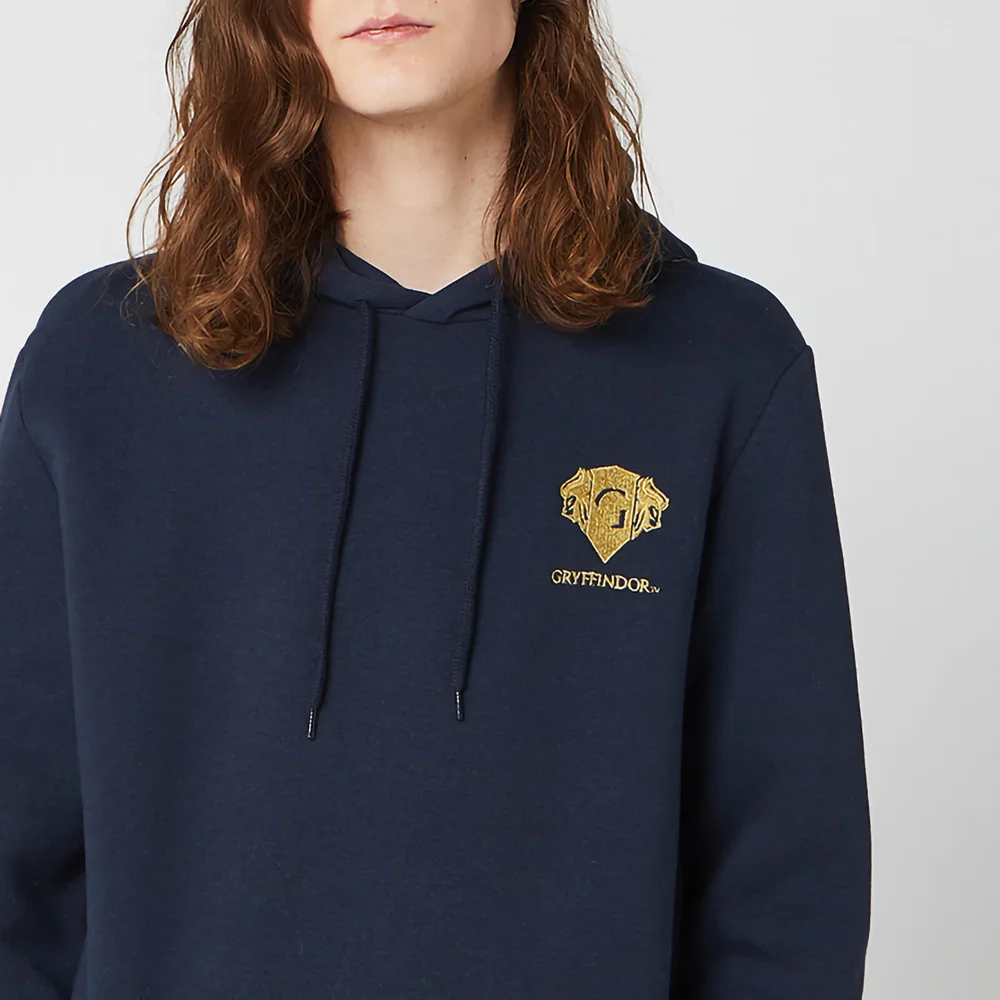 Harry Potter Gryffindor Unisex Embroidered Hoodie - Navy - S Afbeelding 1