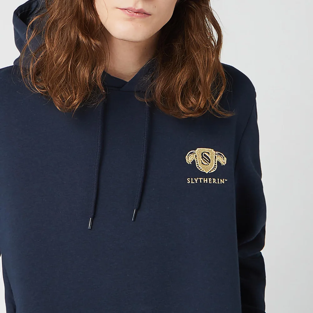 Harry Potter Slytherin Unisex Embroidered Hoodie - Navy - S Afbeelding 1