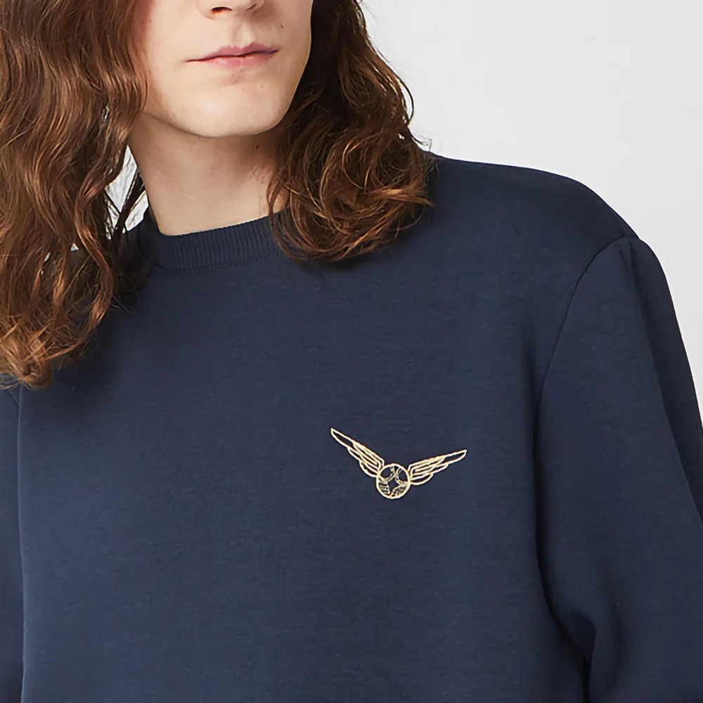 Harry Potter Golden Snitch Unisex Embroidered Sweatshirt - Navy - S Afbeelding 1