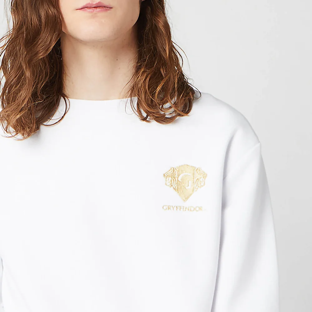 Harry Potter Gryffindor Unisex Embroidered Sweatshirt - White - M Afbeelding 1