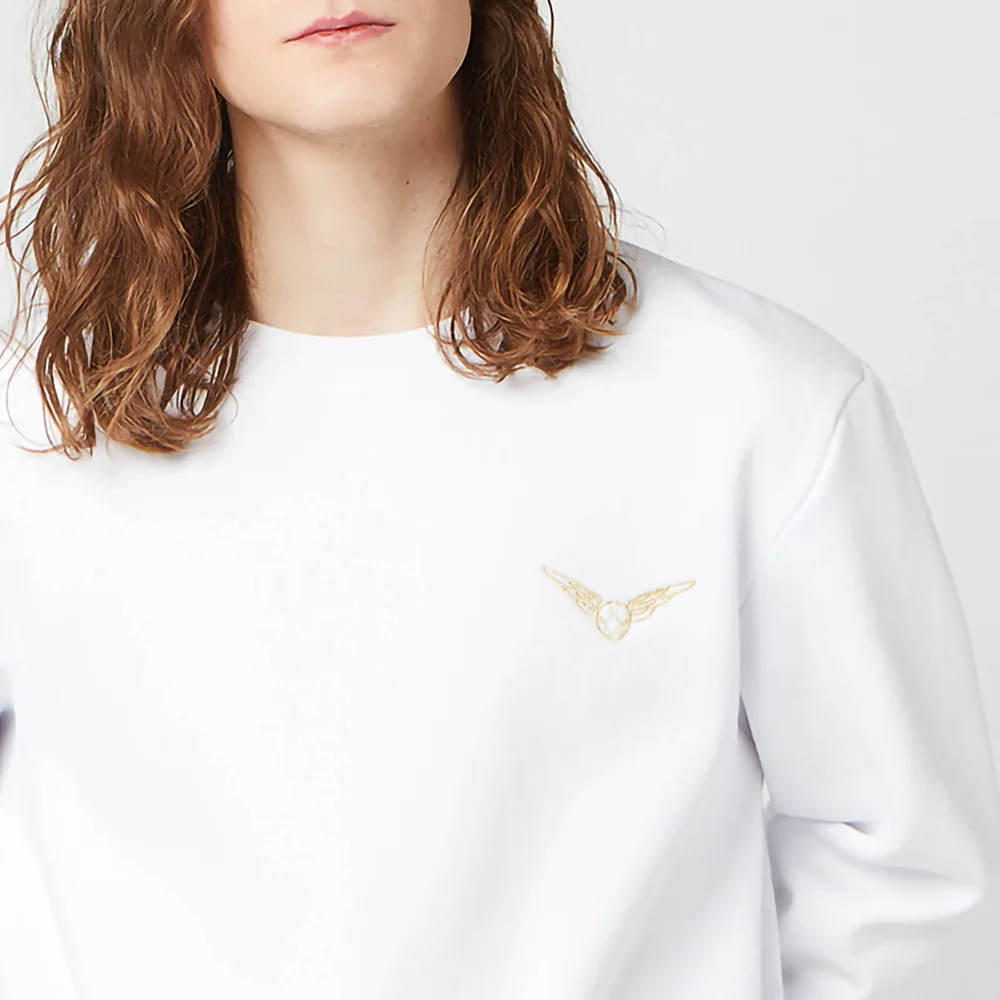 Harry Potter Golden Snitch Unisex Embroidered Sweatshirt - White - S Afbeelding 1