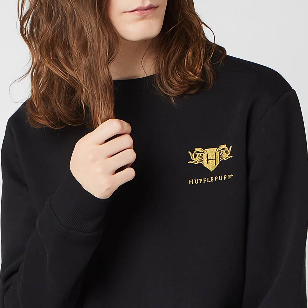 Harry Potter Hufflepuff Unisex Embroidered Sweatshirt - Black - S Afbeelding 1