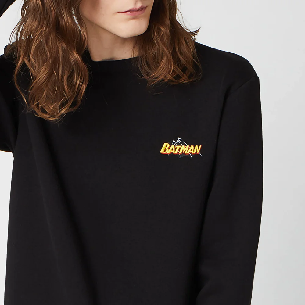 DC Batman Unisex Embroidered Sweatshirt - Black - S Afbeelding 1