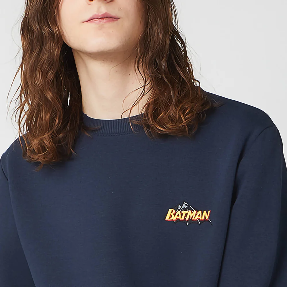 DC Batman Unisex Embroidered Sweatshirt - Navy - S Afbeelding 1