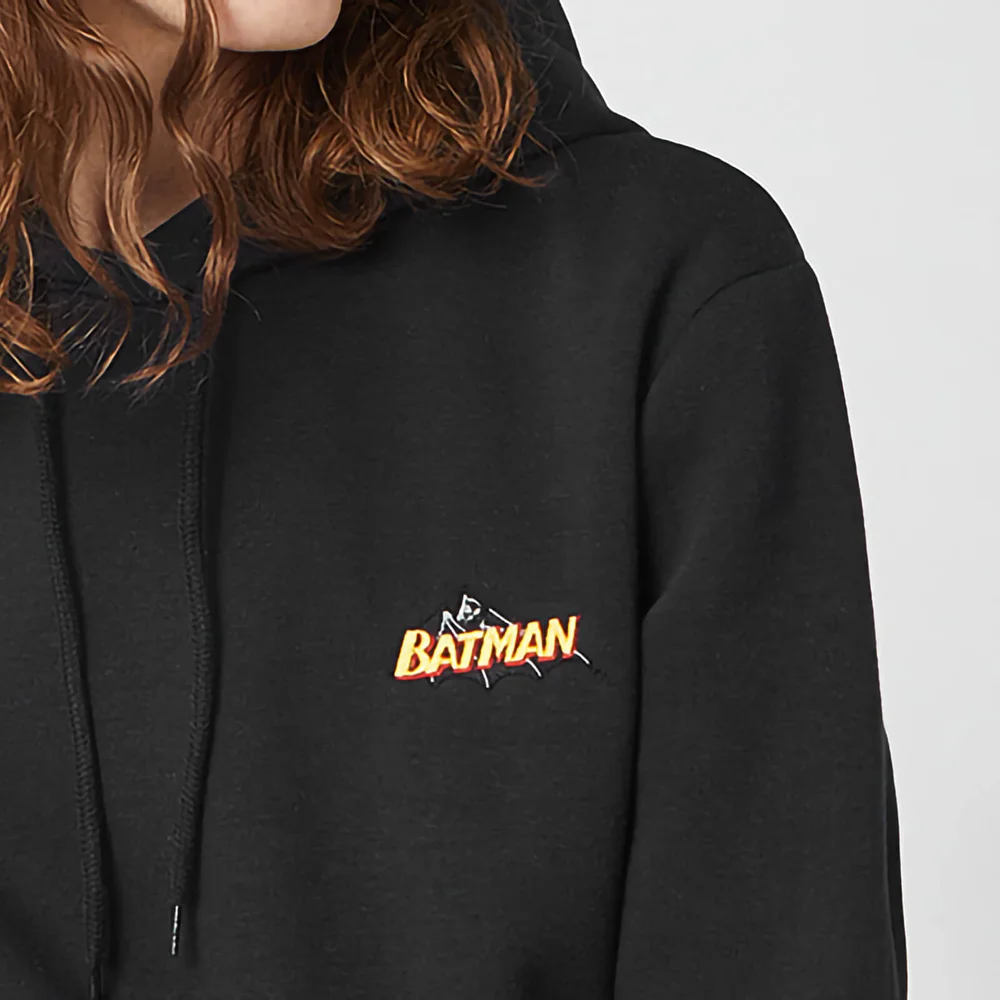 DC Batman Unisex Embroidered Hoodie - Black - S Afbeelding 1