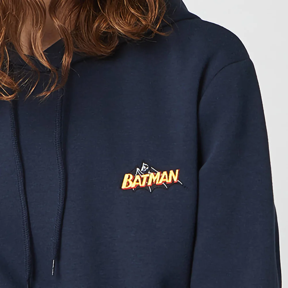 DC Batman Unisex Embroidered Hoodie - Navy - S Afbeelding 1