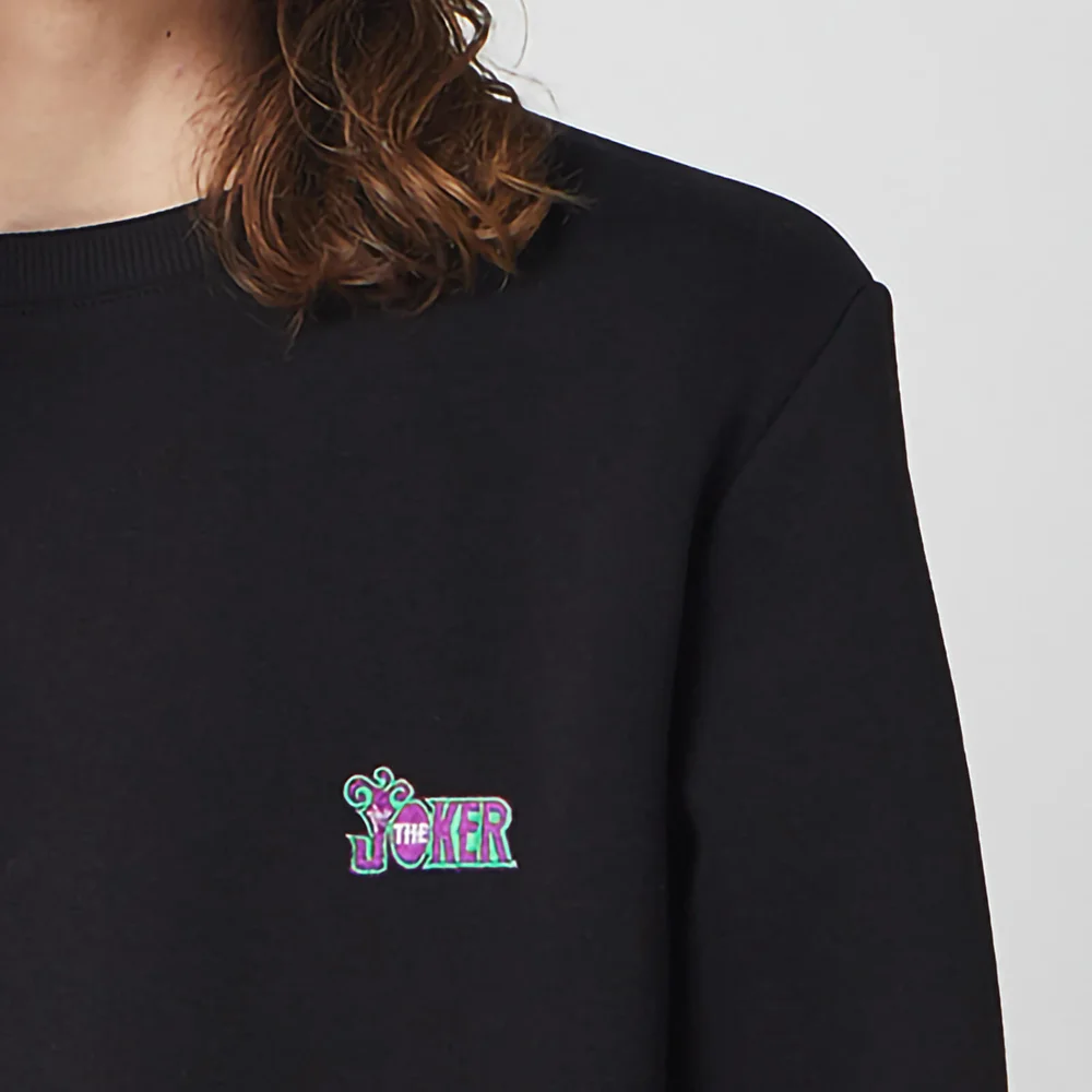 DC The Joker Unisex Embroidered Sweatshirt - Navy - S Afbeelding 1