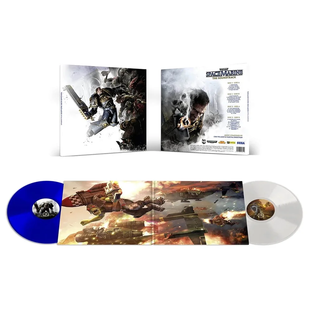 Laced Records - Warhammer: Space Marine (Originele Soundtrack) 2xLP (wit en blauw) Afbeelding 1