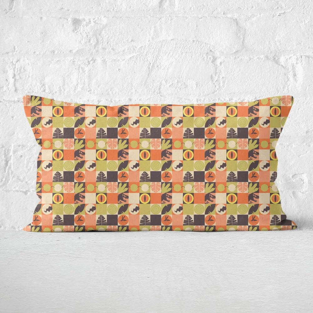 Orange Jurassic Park Rectangular Cushion 30x50 - Soft Touch Afbeelding 1