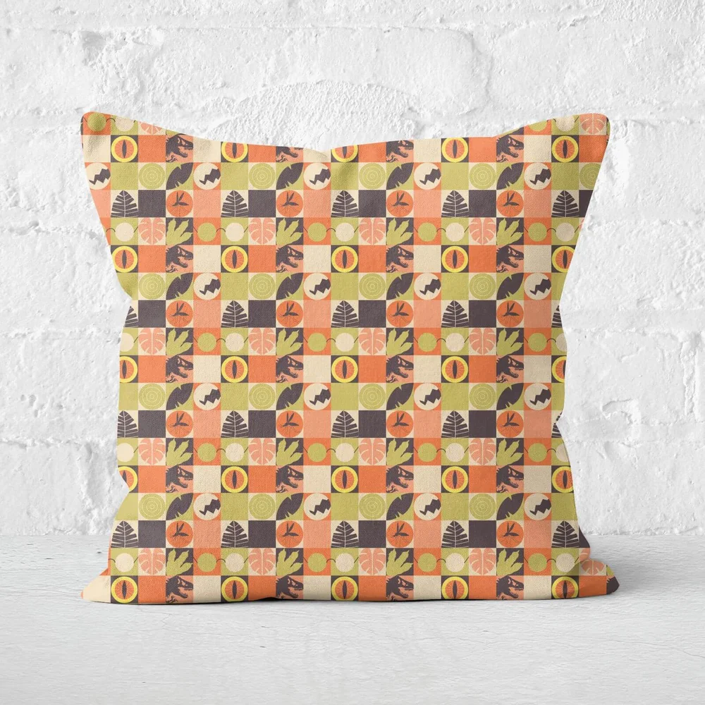 Orange Jurassic Park Square Cushion 40x40cm - 50x50cm - Soft Touch Afbeelding 1