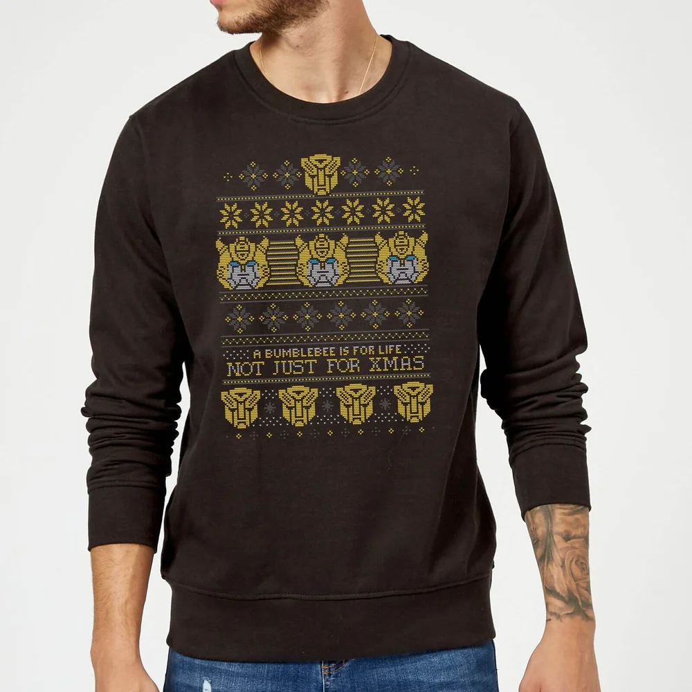 Bumblebee Classic Ugly Knit Christmas Jumper - Black - S Afbeelding 1
