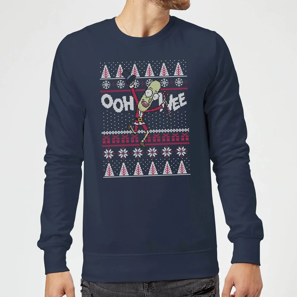 Rick and Morty Ooh Wee Christmas Jumper - Navy - S Afbeelding 1