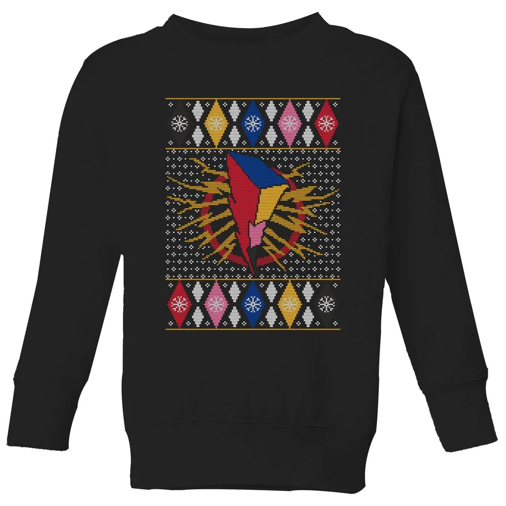 Power Rangers Kids' Christmas Jumper - Black - 98/104 (3-4 jaar) Afbeelding 1