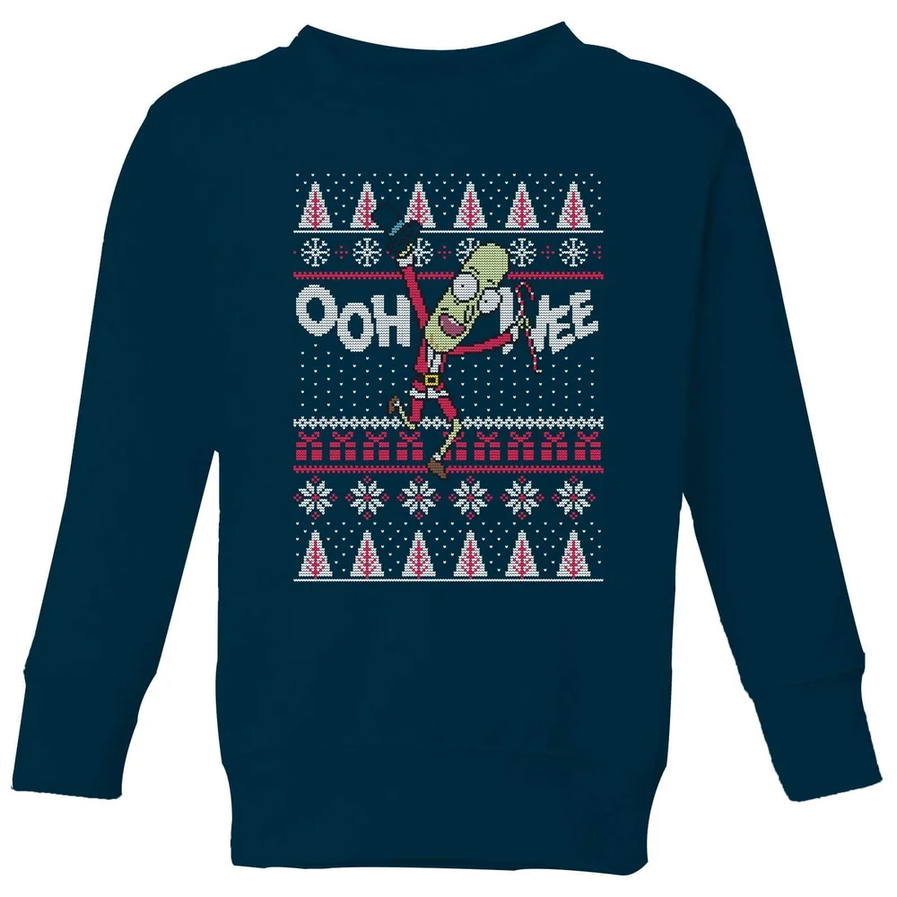 Rick and Morty Ooh Wee Kids' Christmas Jumper - Navy - 134/140 (9-10 jaar) Afbeelding 1