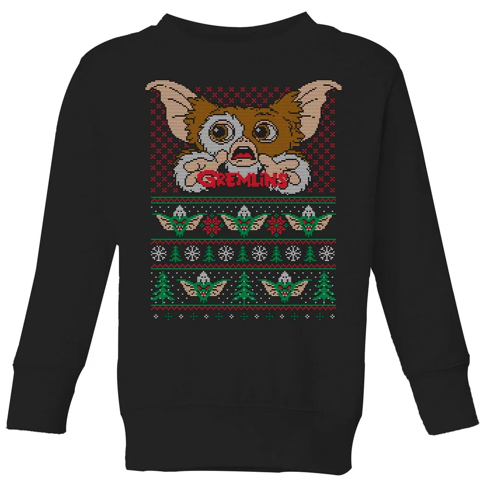 Gremlins Ugly Knit Kids' Christmas Jumper - Black - 98/104 (3-4 jaar) Afbeelding 1