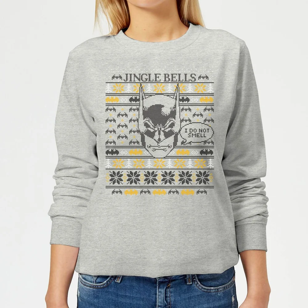 DC Comics Batman I Do Not Smell Women's Christmas Sweater in Grey - 3XL Afbeelding 1