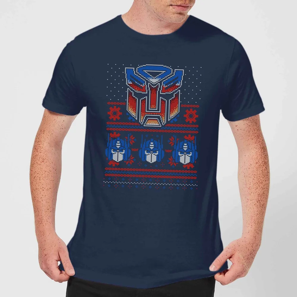 Autobots Classic Ugly Knit Men's Christmas T-Shirt - Navy - S Afbeelding 1