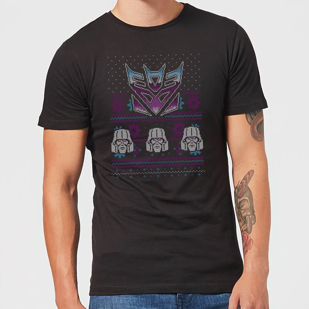 Decepticons Classic Ugly Knit Men's Christmas T-Shirt - Black - S Afbeelding 1