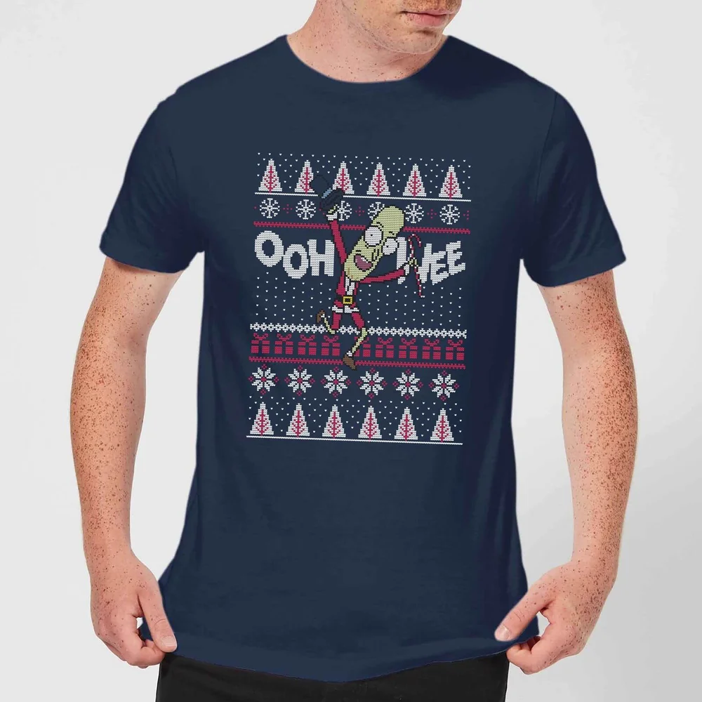 Rick and Morty Ooh Wee Men's Christmas T-Shirt - Navy - S Afbeelding 1