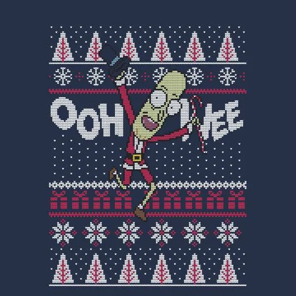 Rick and Morty Ooh Wee Men's Christmas T-Shirt - Navy