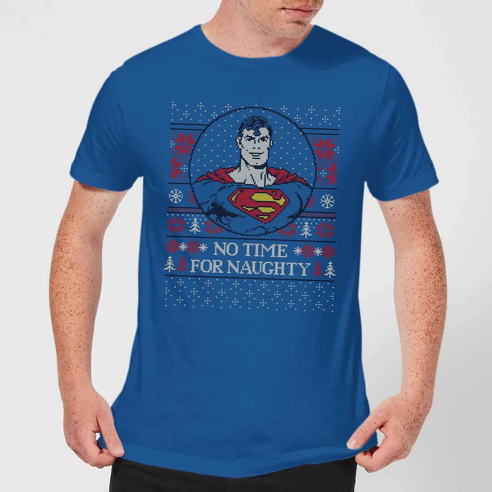 Superman May Your Holidays Be Super Men's Christmas T-Shirt - Royal Blue - S Afbeelding 1