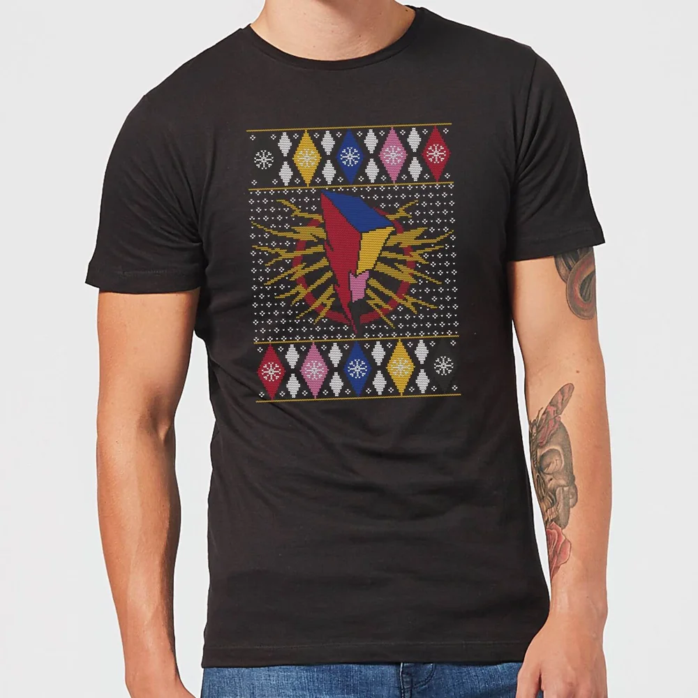 Power Rangers Men's Christmas T-Shirt - Black - S Afbeelding 1