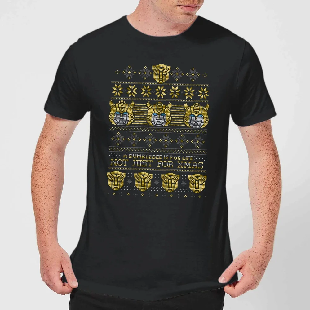 Bumblebee Classic Ugly Knit Men's Christmas T-Shirt - Black - S Afbeelding 1