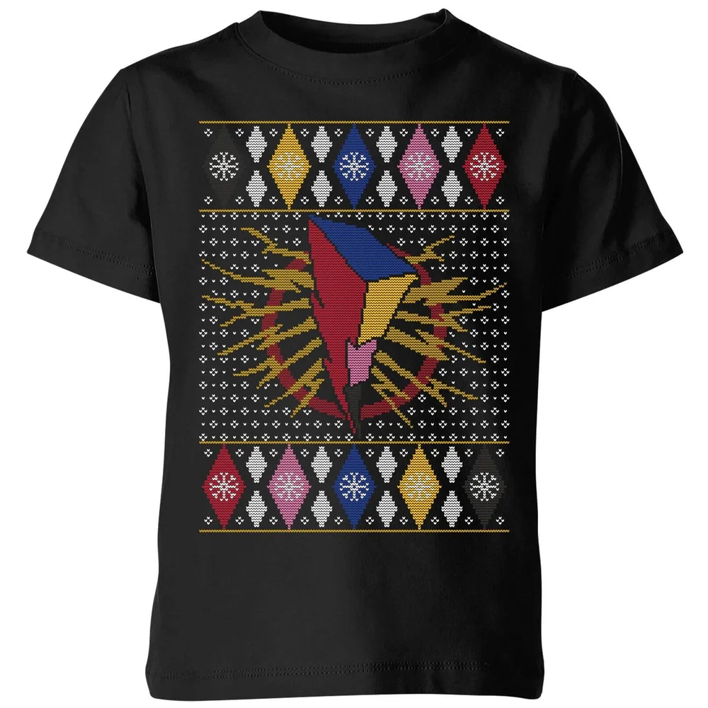 Power Rangers Kids' Christmas T-Shirt - Black - 98/104 (3-4 jaar) Afbeelding 1