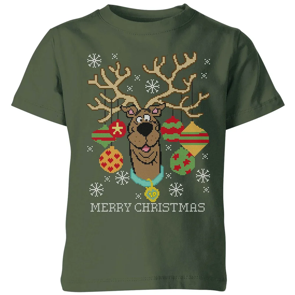 Scooby Doo Kids' Christmas T-Shirt - Forest Green - 98/104 (3-4 jaar) Afbeelding 1