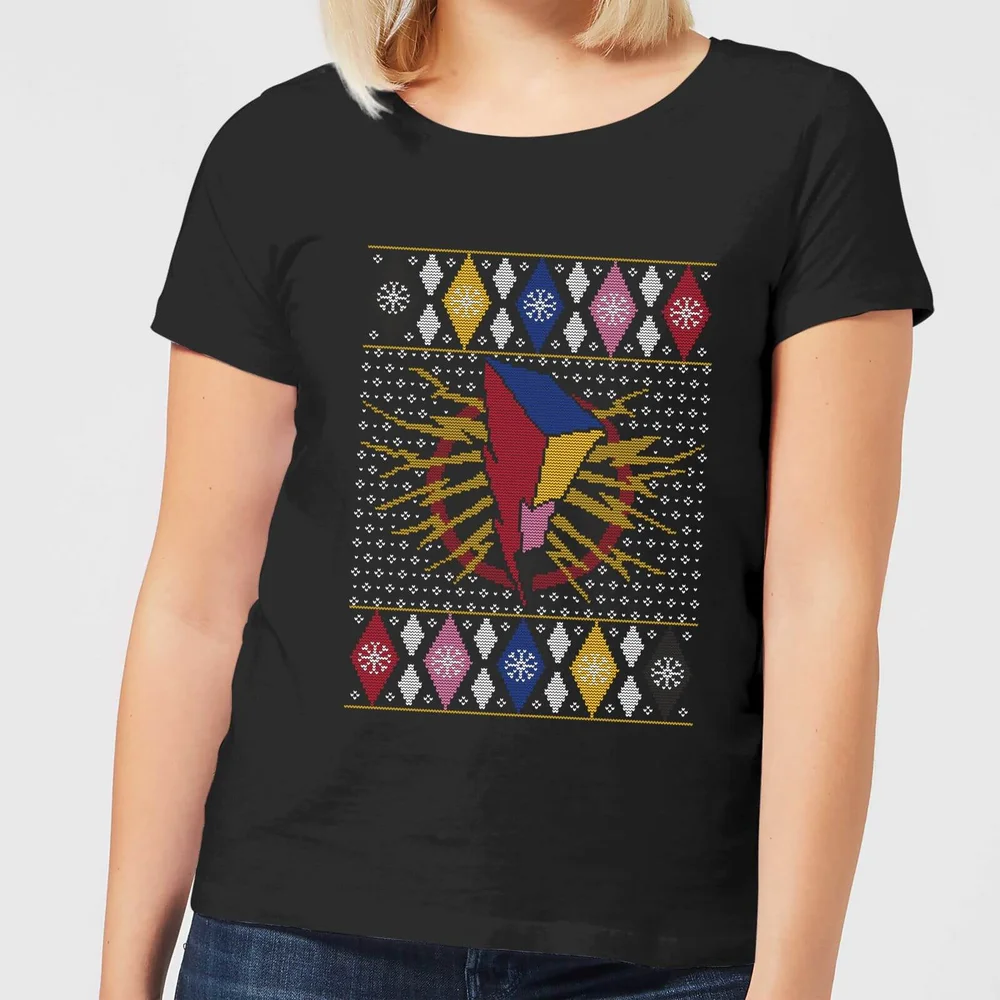 Power Rangers Women's Christmas T-Shirt - Black - XS Afbeelding 1