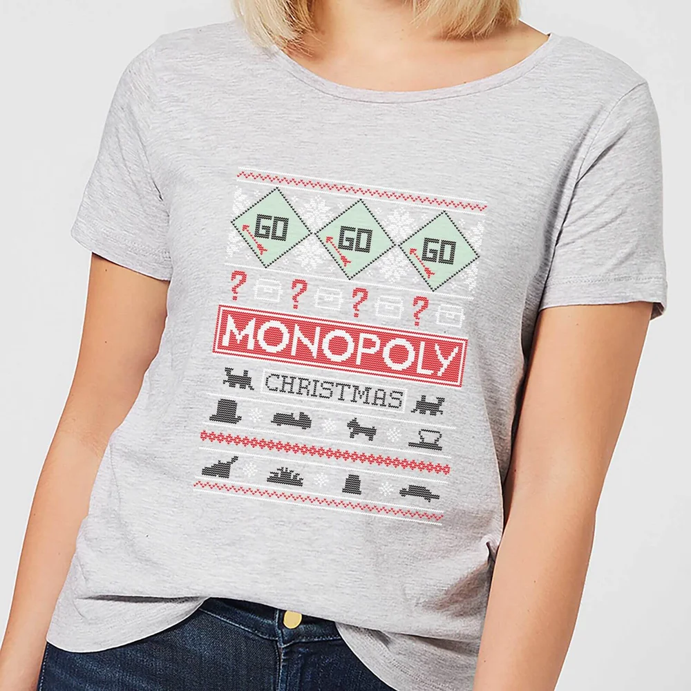Monopoly Women's Christmas T-Shirt - Grey - XS Afbeelding 1