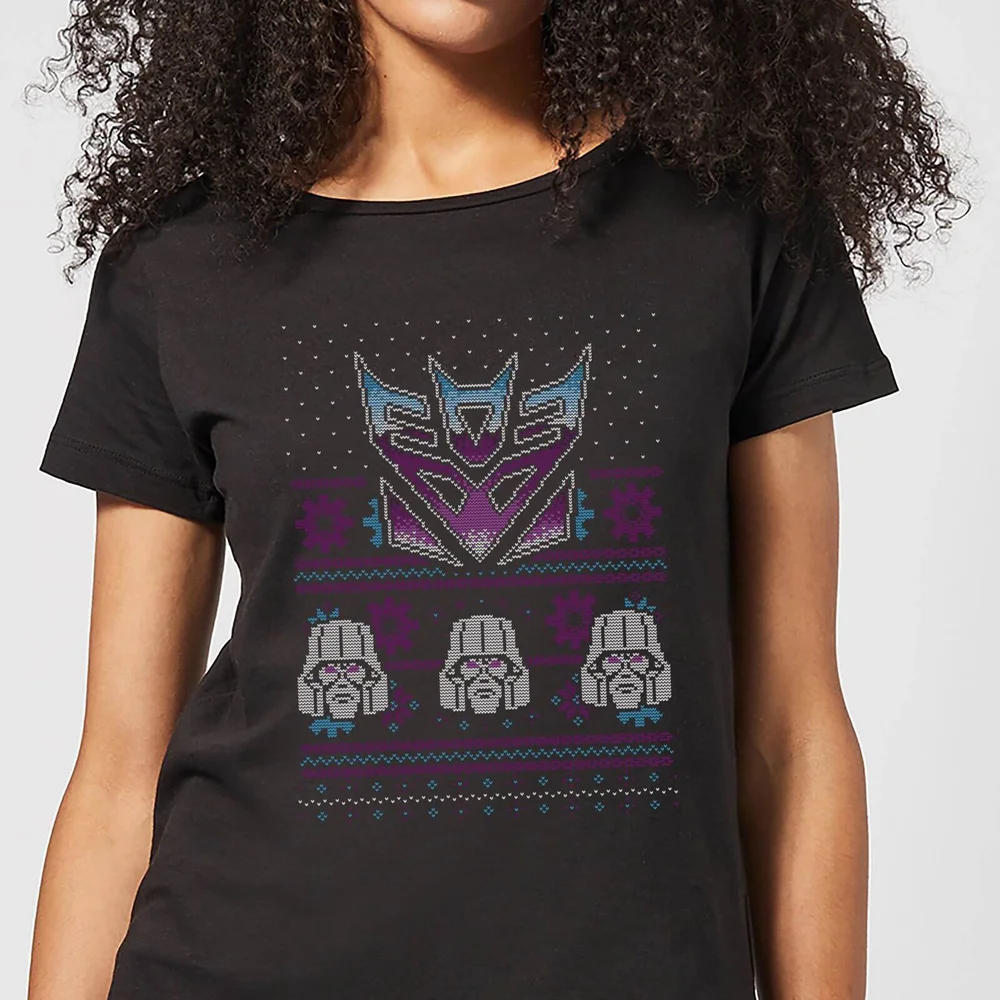 Decepticons Classic Ugly Knit Women's Christmas T-Shirt - Black - XS Afbeelding 1
