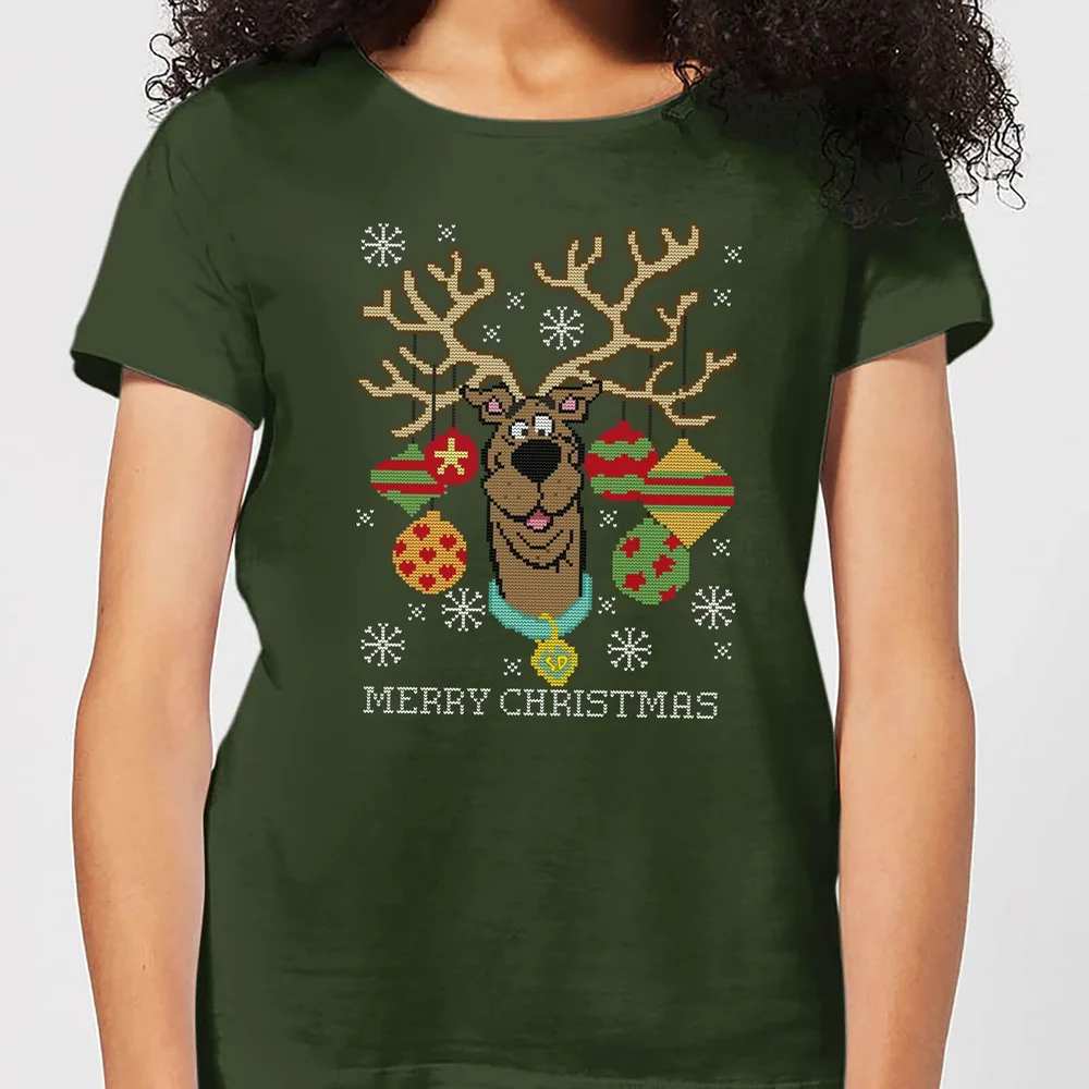 Scooby Doo Women's Christmas T-Shirt - Forest Green - S Afbeelding 1