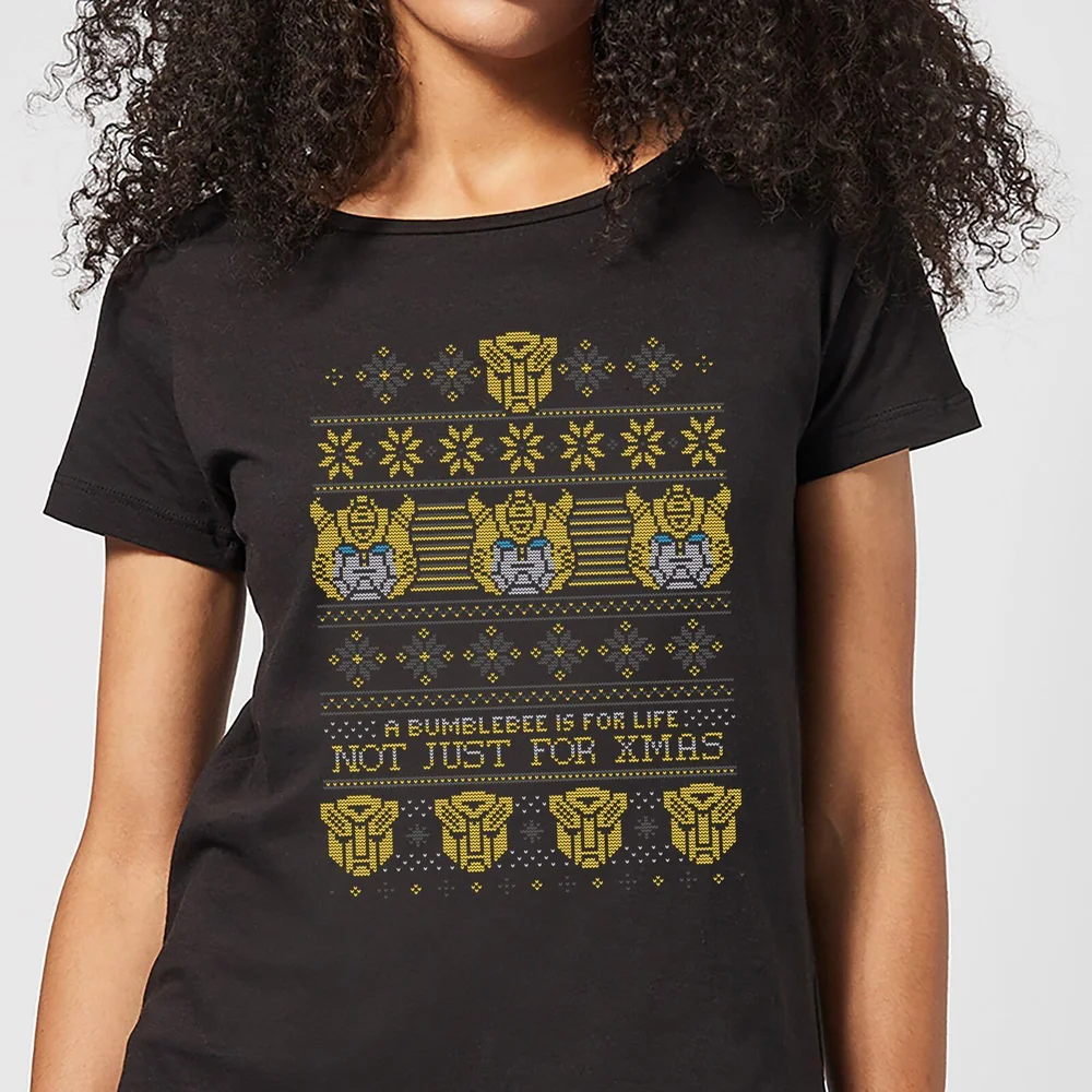 Bumblebee Classic Ugly Knit Women's Christmas T-Shirt - Black - XS Afbeelding 1