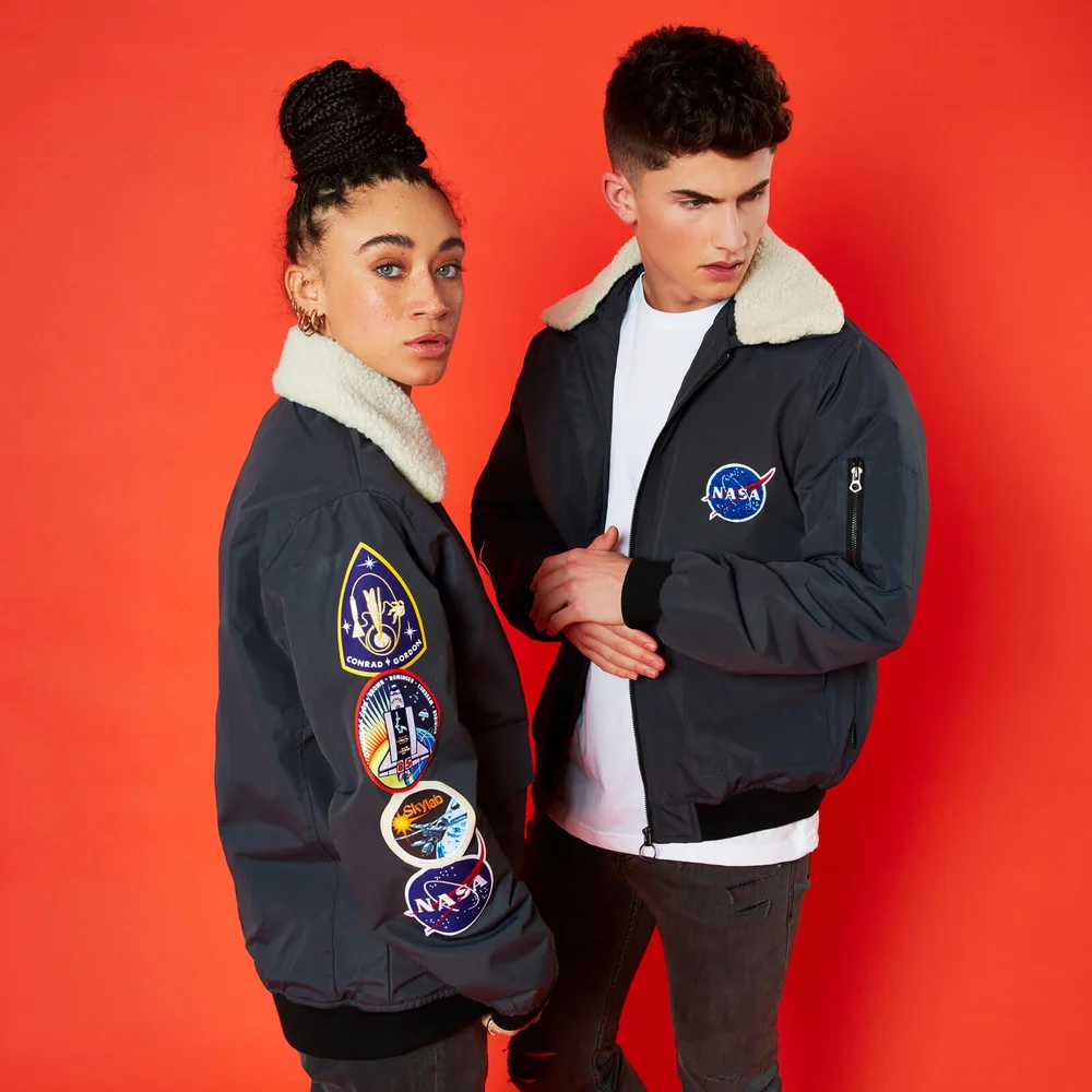 NASA Badged Aviator Jacket Grey - S Afbeelding 1