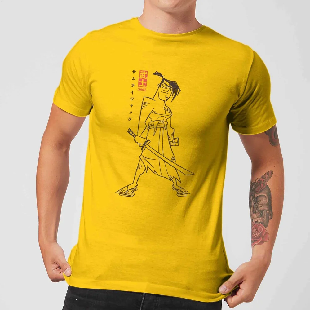 Samurai Jack Vintage Kanji Men's T-Shirt - Yellow - S Afbeelding 1