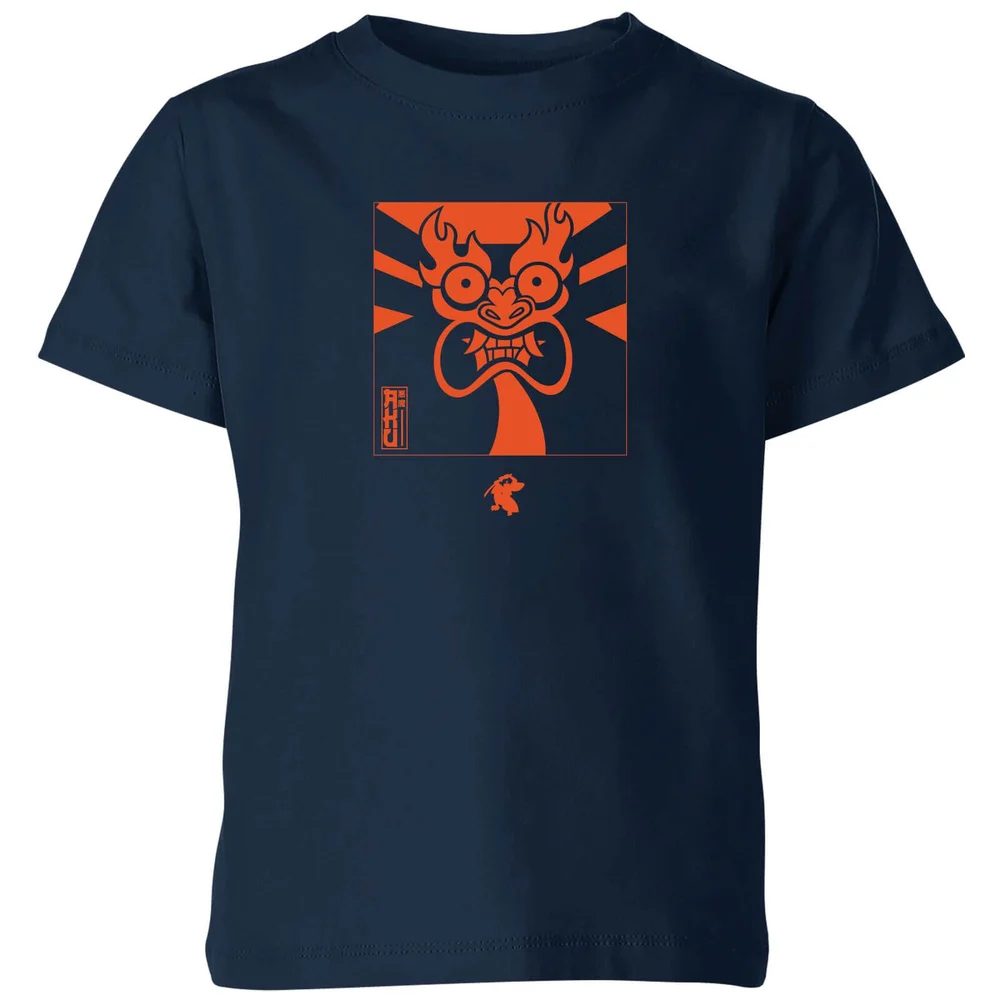 Samurai Jack Aku Kanji Kids' T-Shirt - Navy - 98/104 (3-4 jaar) Afbeelding 1