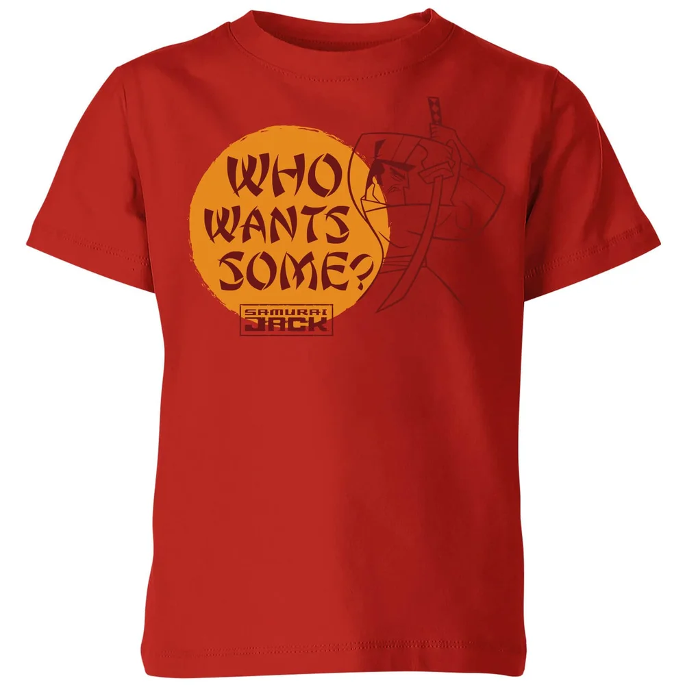 Samurai Jack Who Wants Some Kids' T-Shirt - Red - 98/104 (3-4 jaar) Afbeelding 1