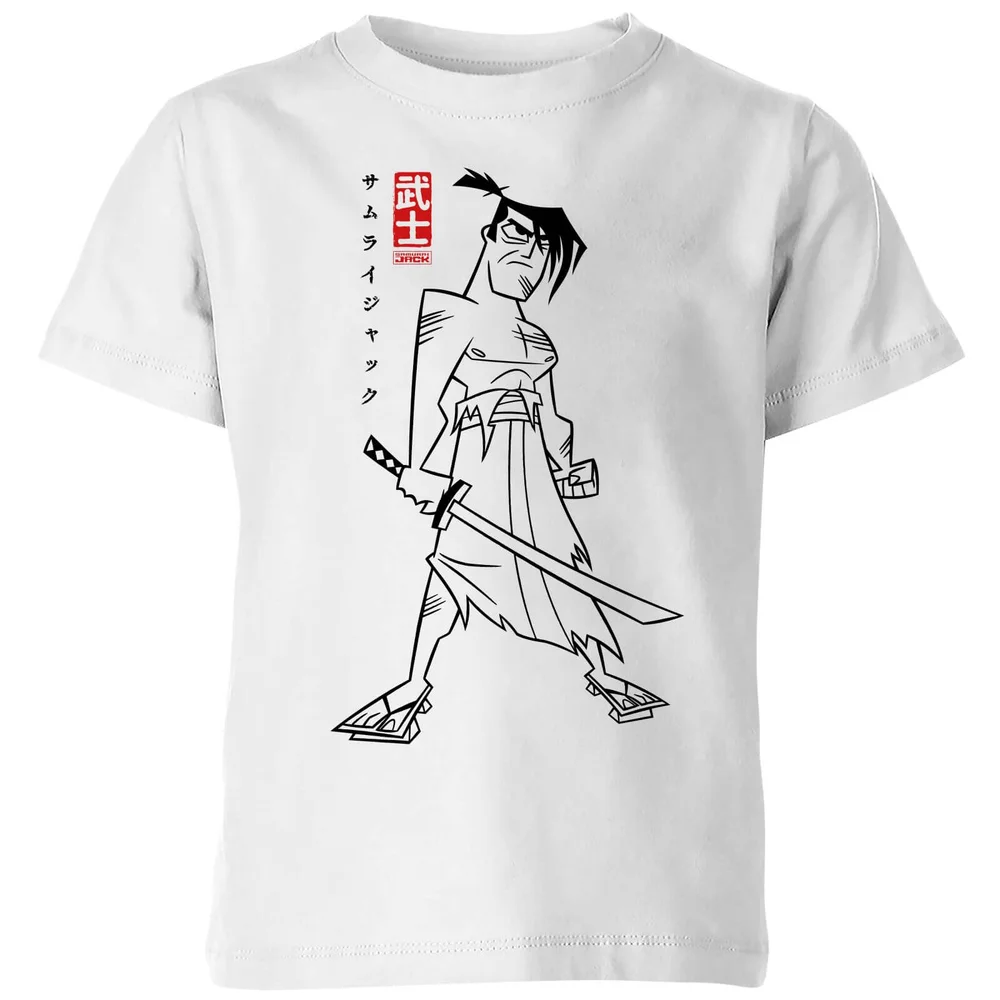 Samurai Jack Kanji Kids' T-Shirt - White - 98/104 (3-4 jaar) Afbeelding 1