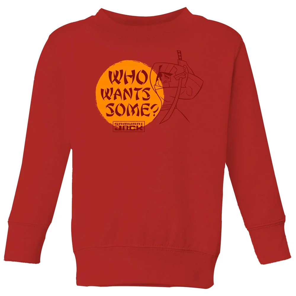 Samurai Jack Who Wants Some Kids' Sweatshirt - Red - 98/104 (3-4 jaar) Afbeelding 1
